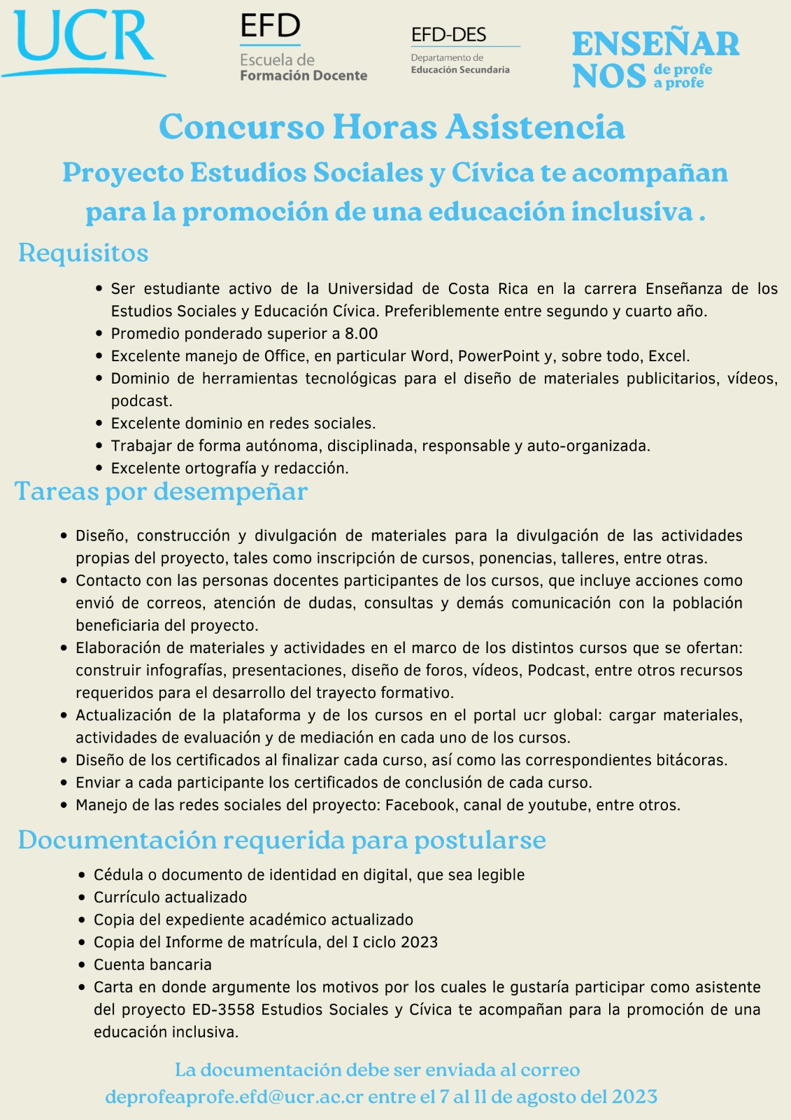 Horas estudiante y asistente 